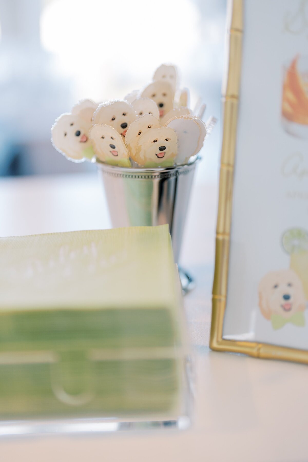 Dog Cocktail Stirrers Beaufort Hotel Pink Wedding Riley and Eric Brittanie Raquel Events