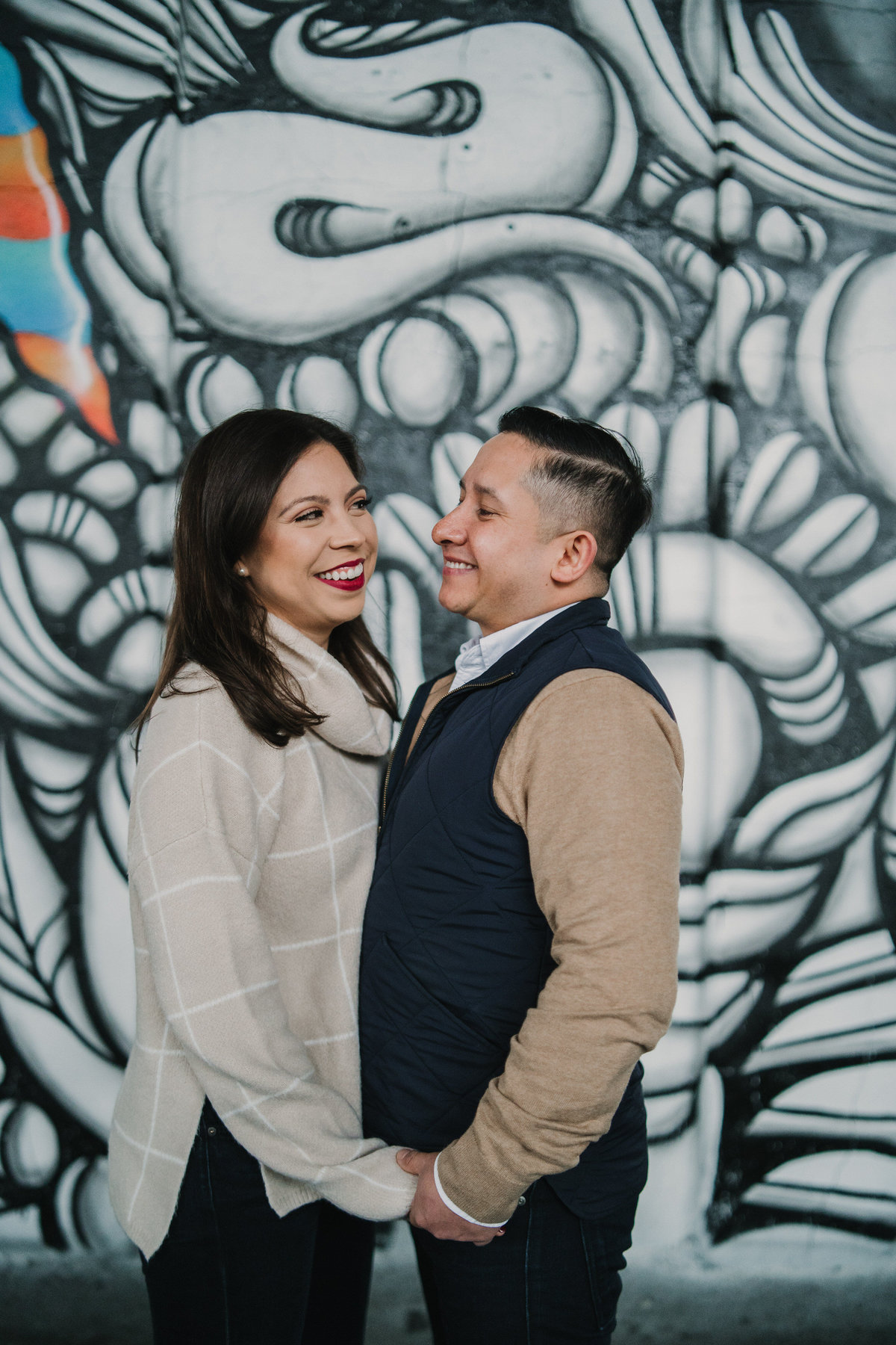 Couple's holiday portrait session downtown San Antonio taken by Expose The Heart Photography