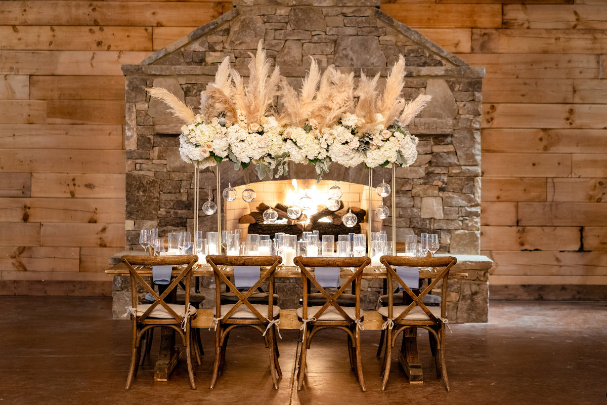 Estate Table with pampas grass