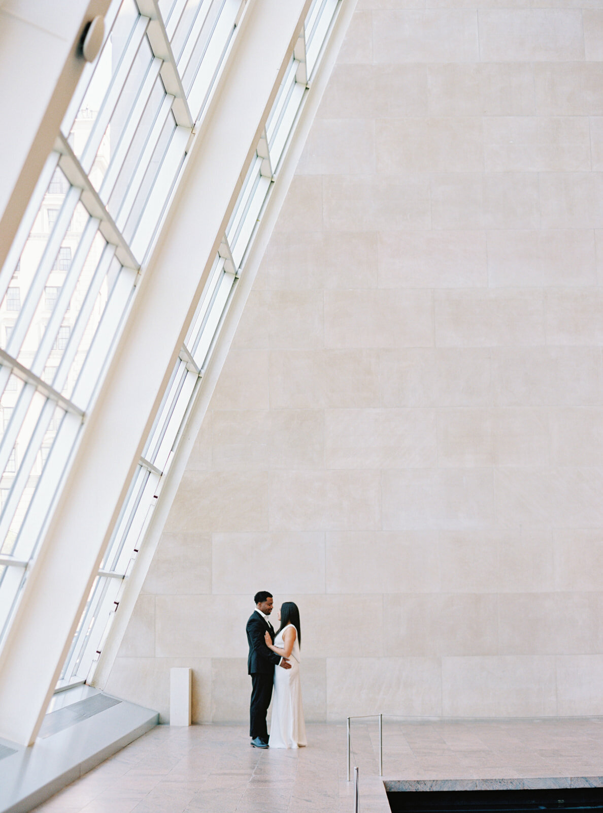 light and airy engagement session at the MET