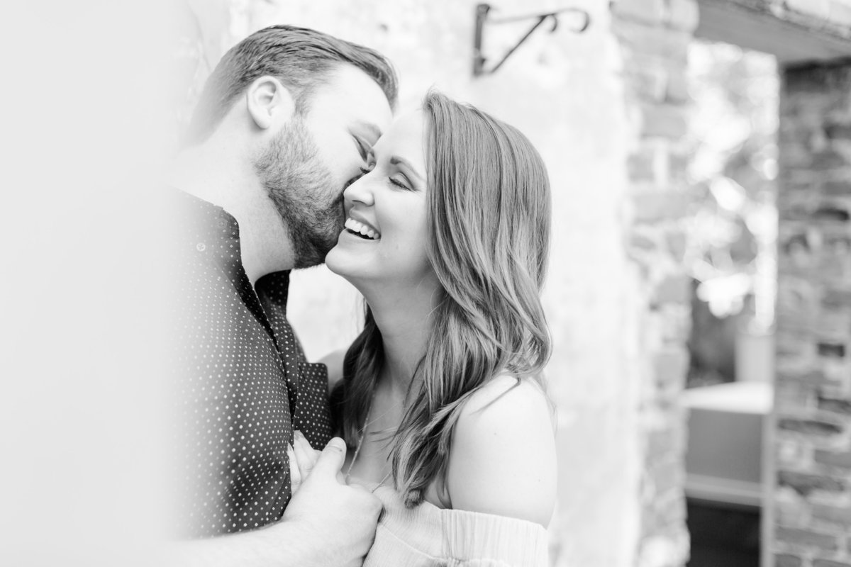 Black and White Engagement photo of couple in New Orleans, Louisiana