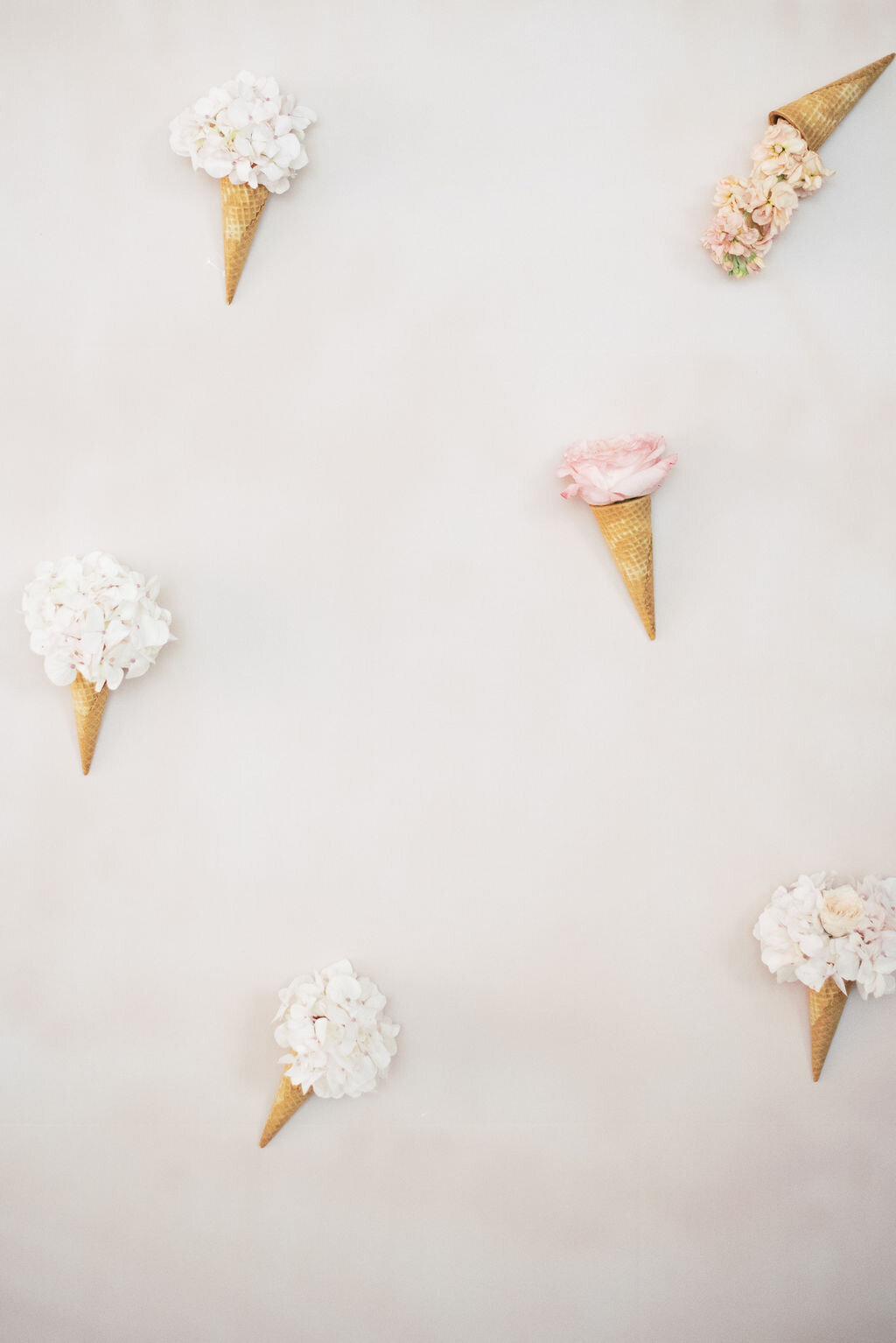 ice cream cones with florals