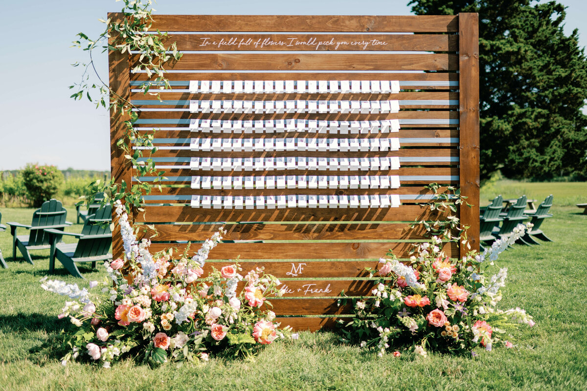 Rustic wooden seating chart