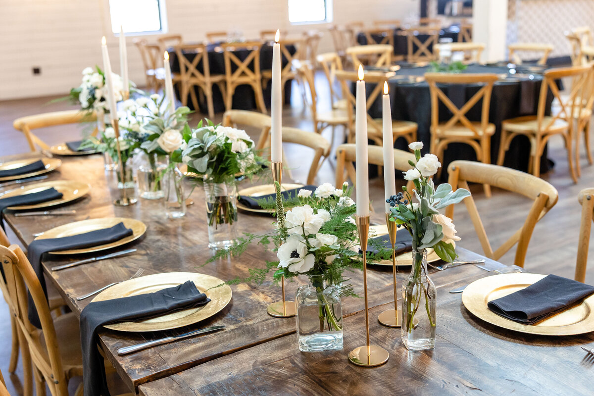 wedding photographer in texas captures table setting at Morgan Creek Barn in Dripping Springs