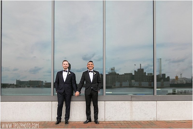 Gay wedding at the Frederick Douglass Maritime Museum in Baltimore