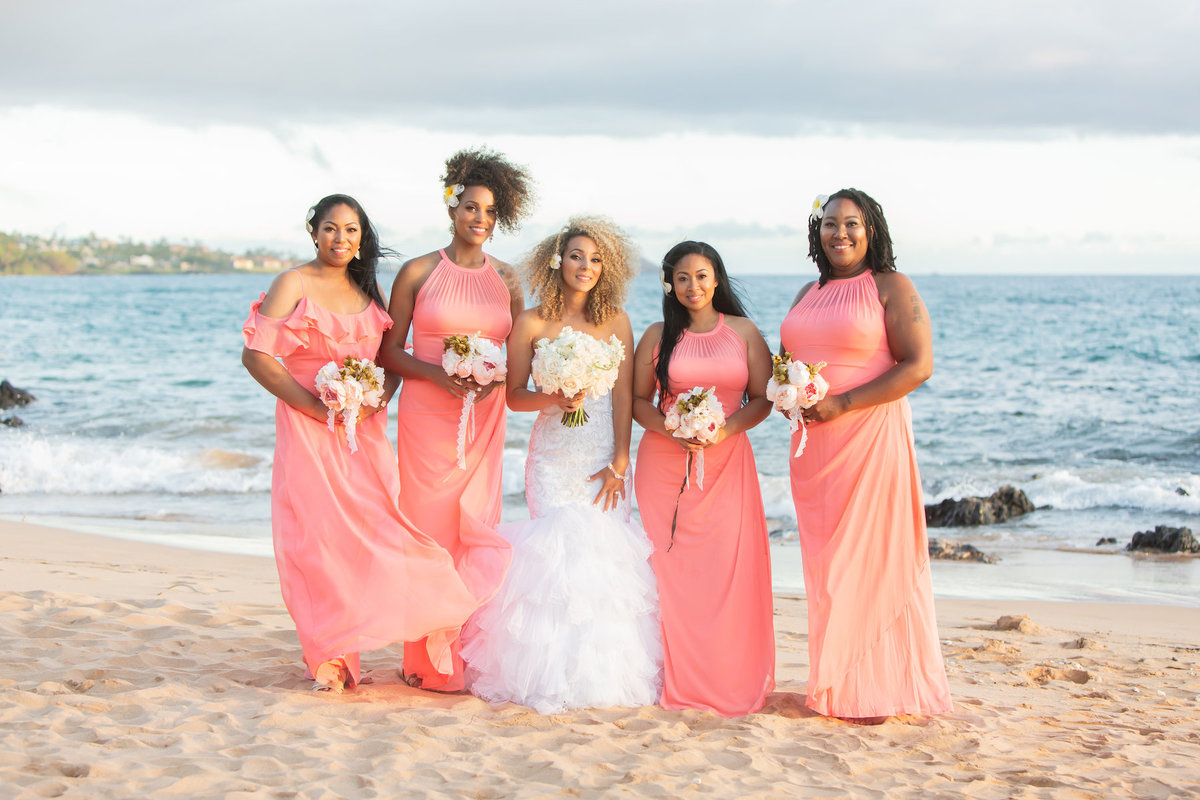maui wedding photography - brides maids