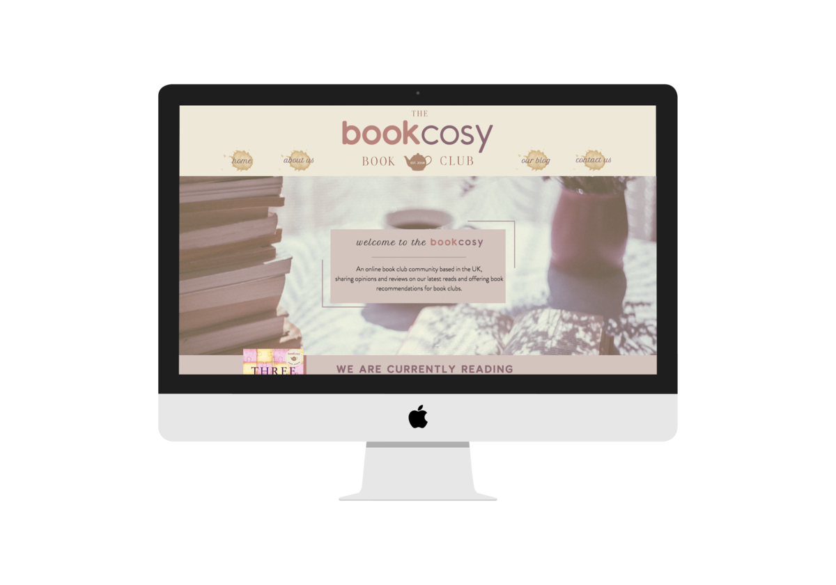 The BookCosy Website  mockup on iMac Screen