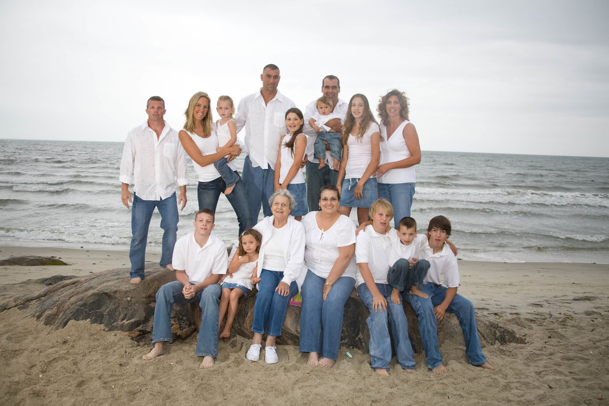 Large Family portrait on beach