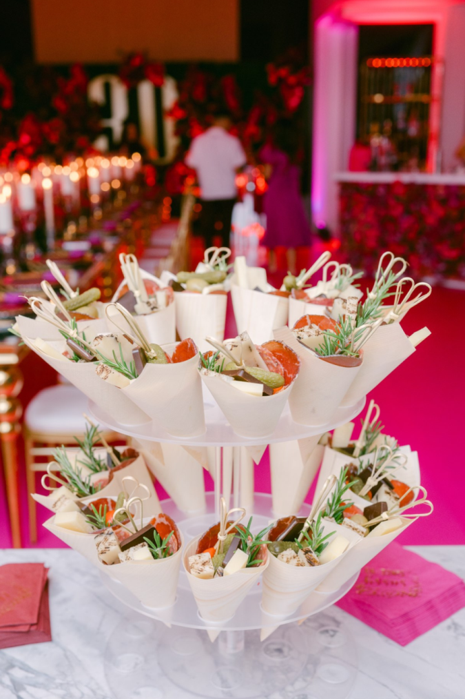 pink-party-birthday-thirty-canapes-charcuterie-cones-appetizer