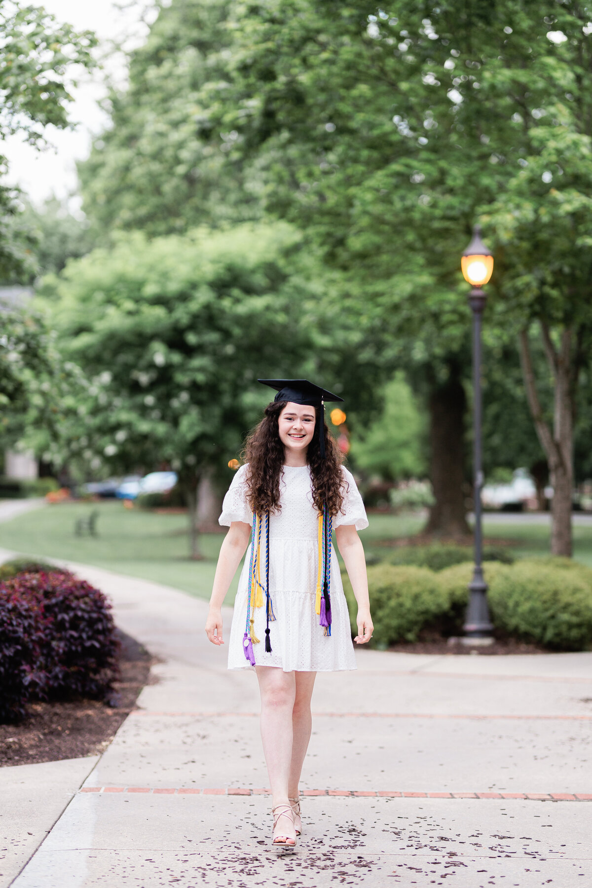 Lee University college senior walking on campus