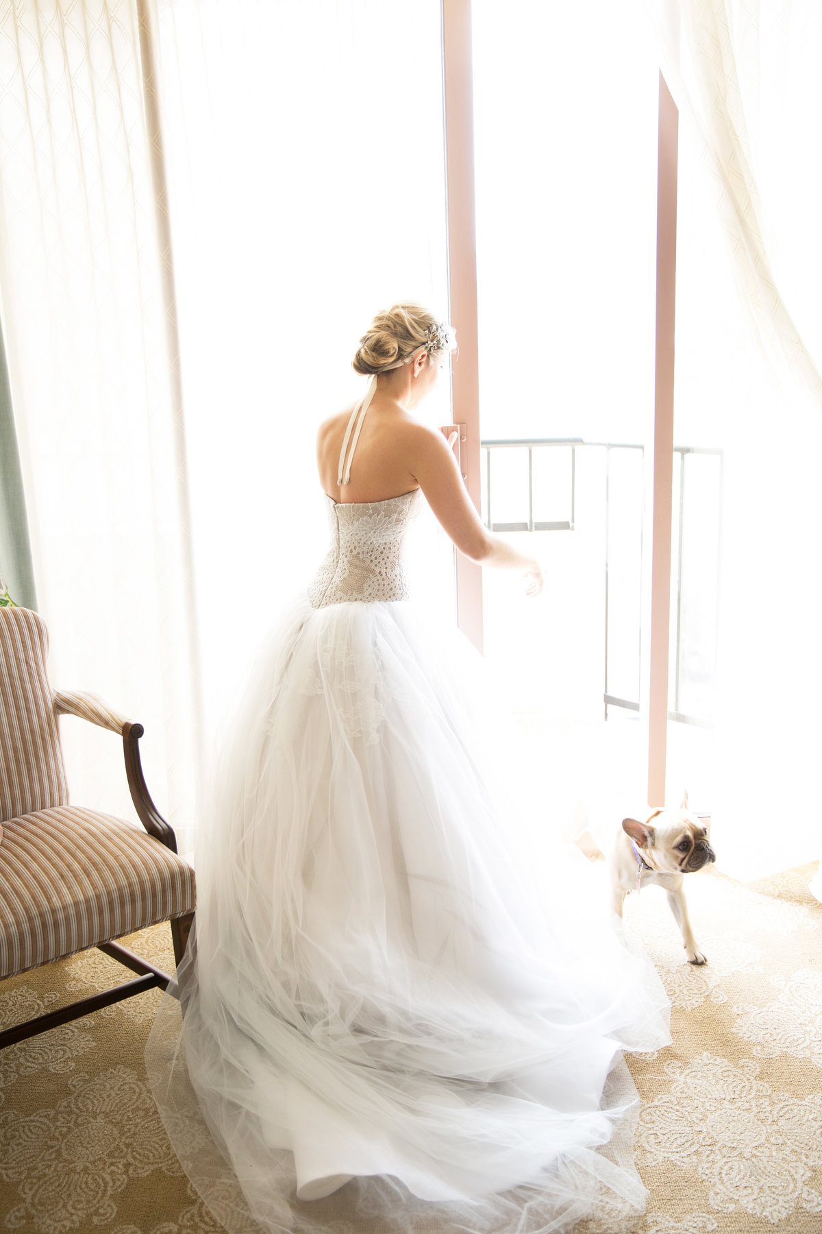 bride with pug