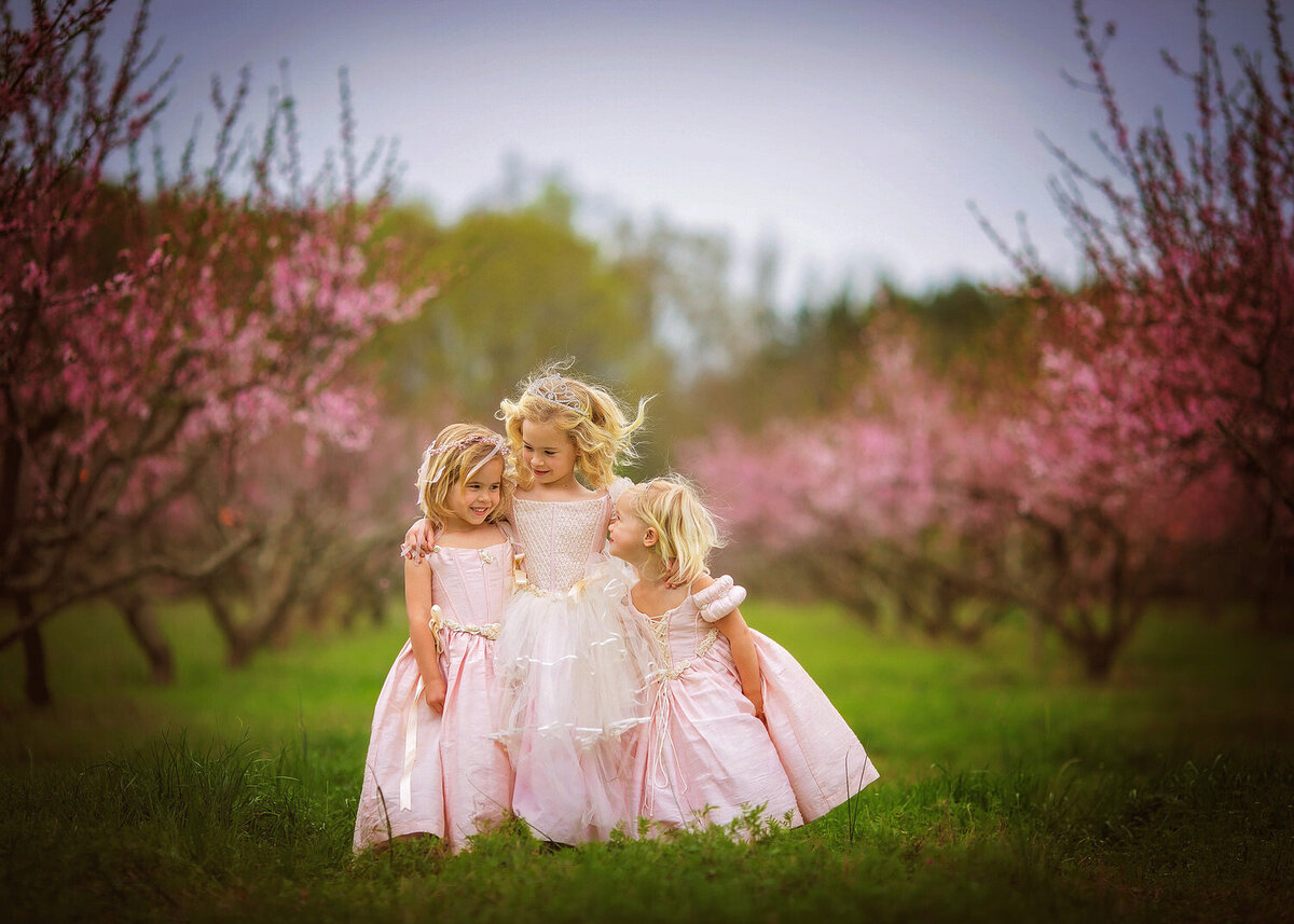 princesses in peach orchard