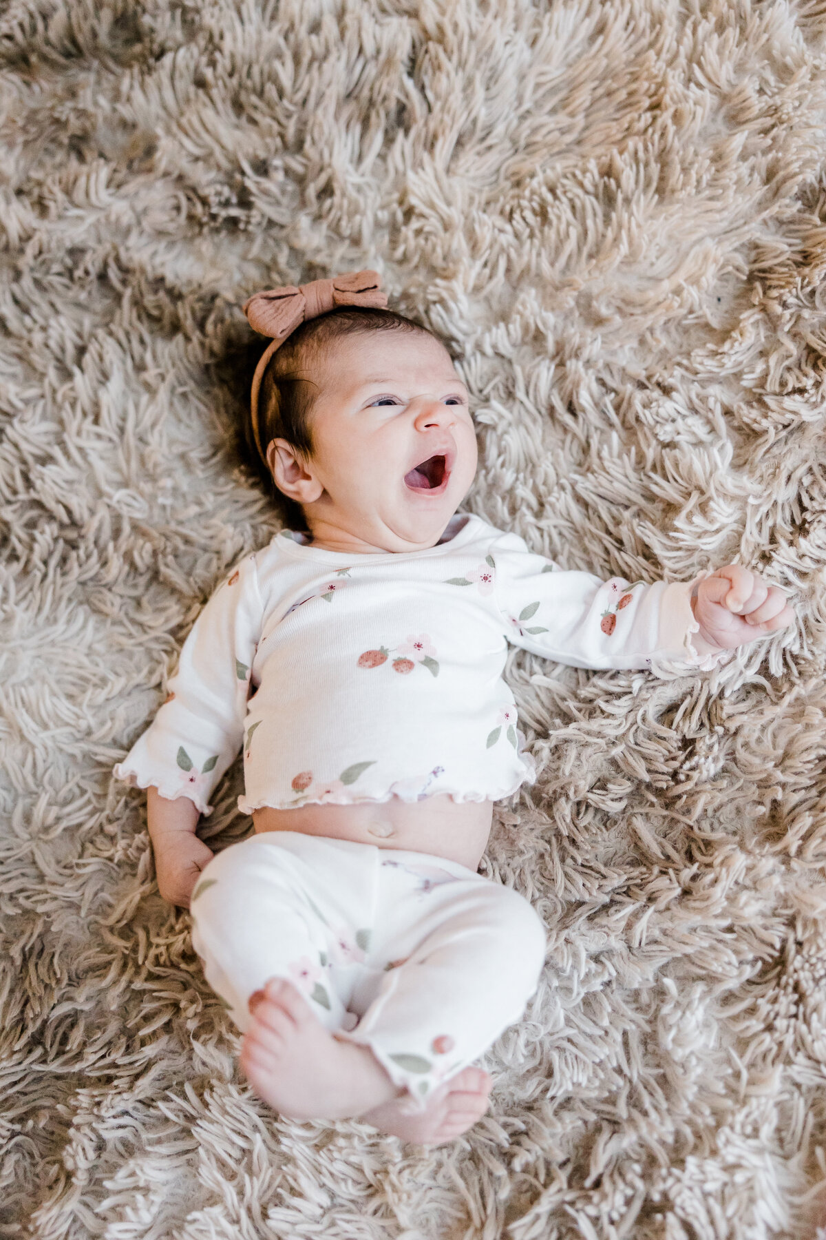 baby girl yawning