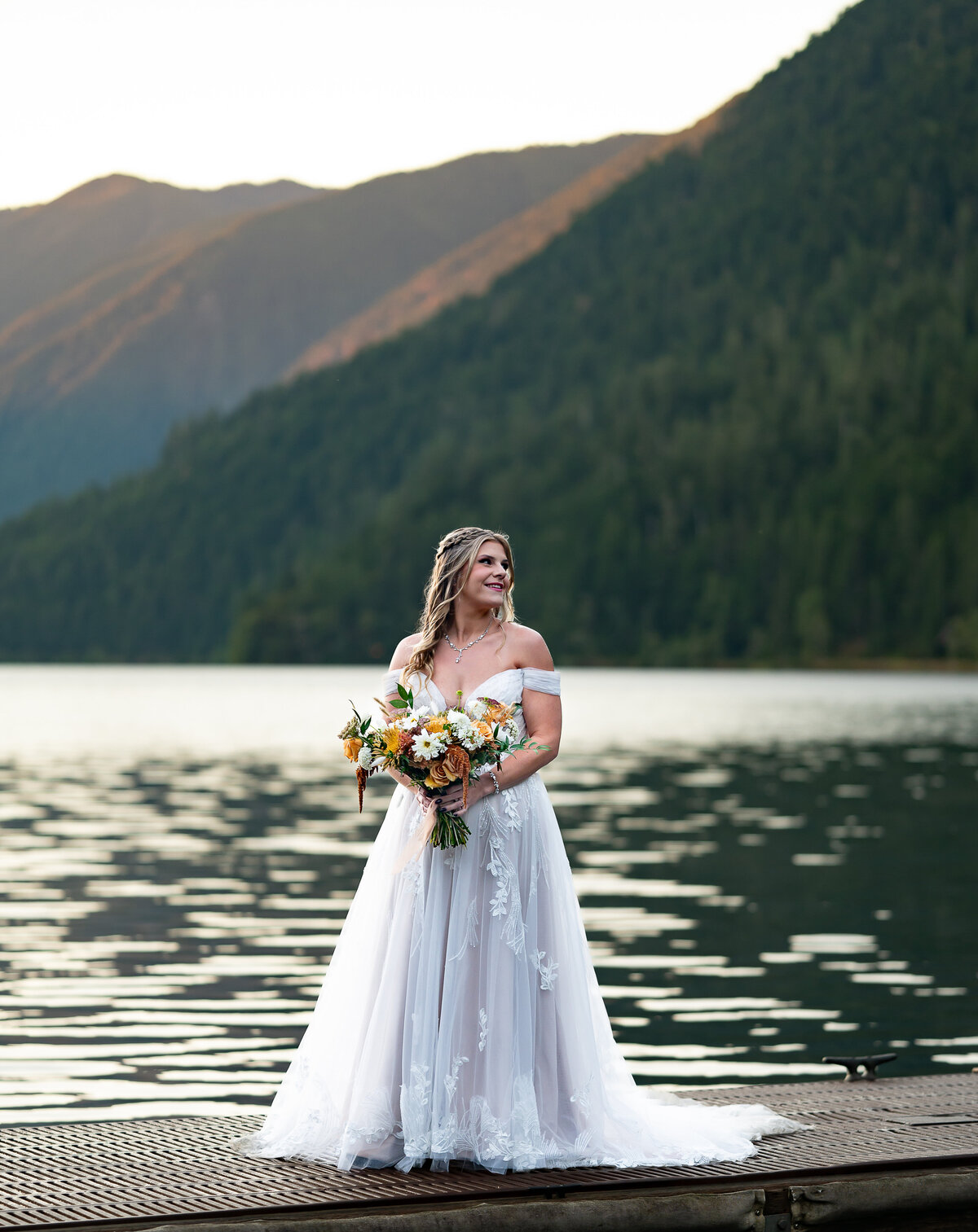 Olympic National Park Crescent Lake  Sunrise Elopement and Wedding Photographer