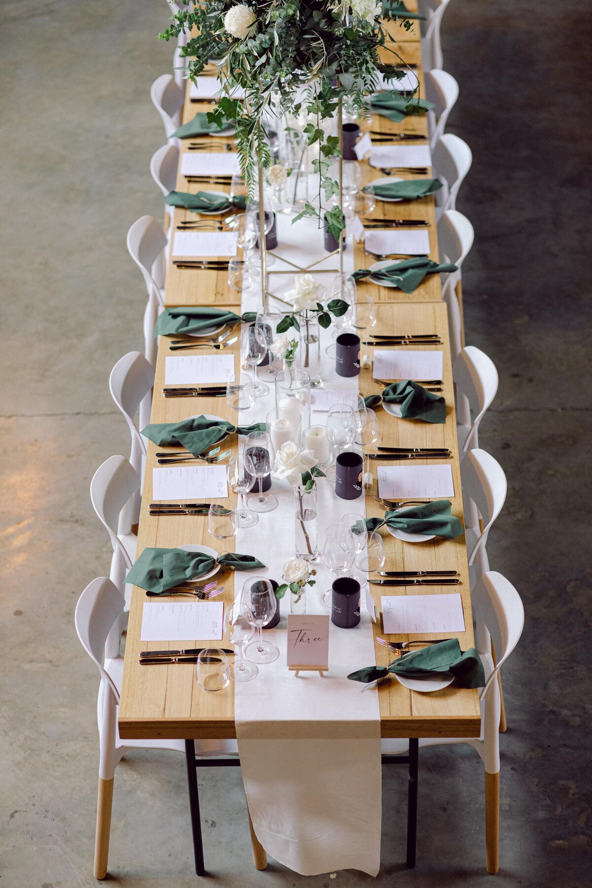 wedding reception table setup