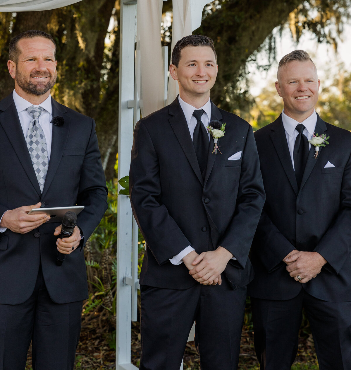 Grooms Reaction at wedding Orlando Florida captured  by Orlando Wedding Photographer Blak Marie Photography