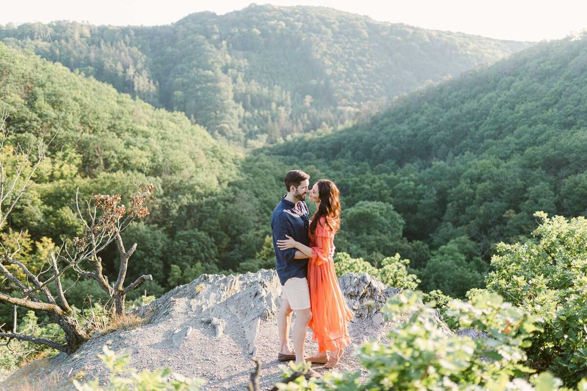 Mountain engagement during golden hour