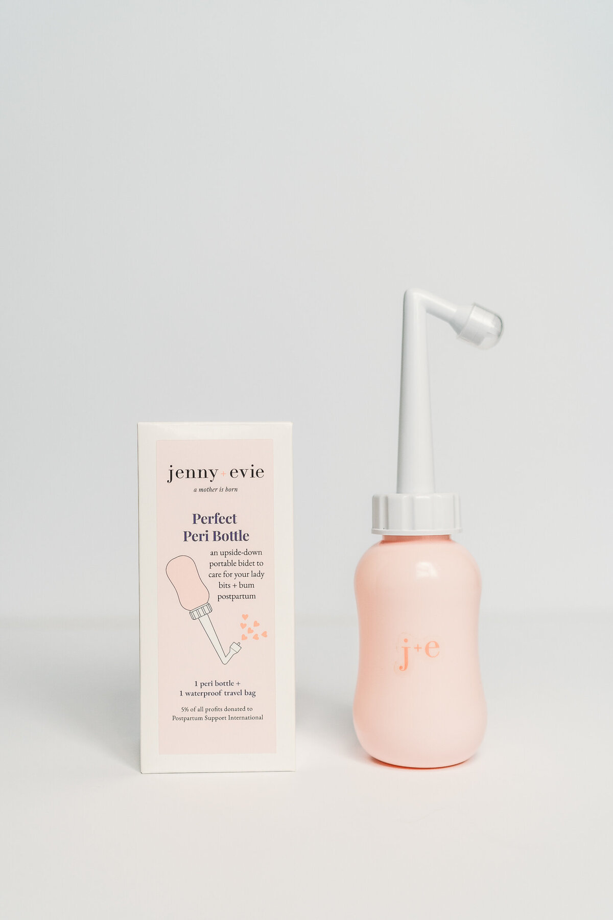 product shot of pink peri bottle and packaging