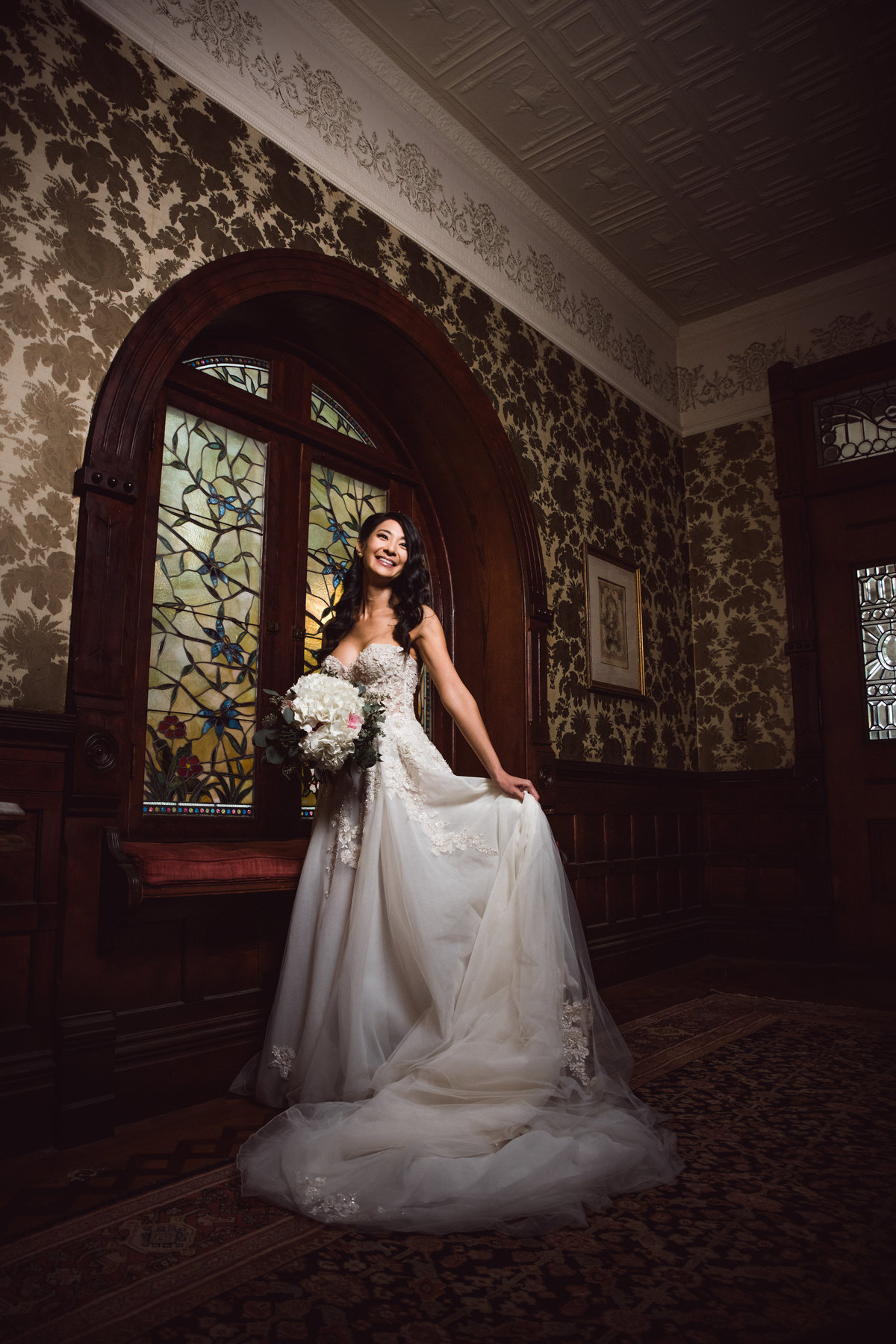 Stained Glass Bridal Portrait