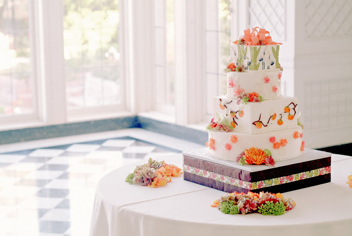 Asian inspired wedding cake at the Kohl Mansion.