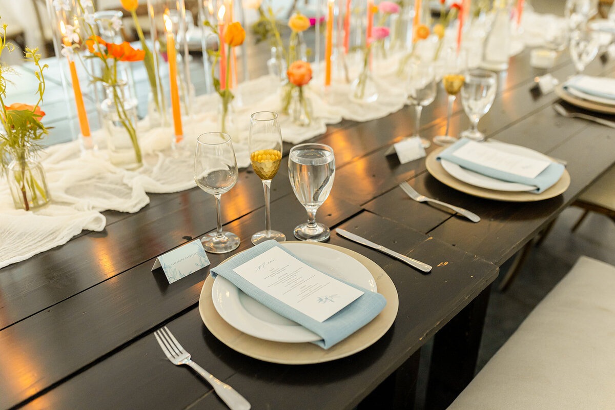 Table Setting at Hutton House Wedding