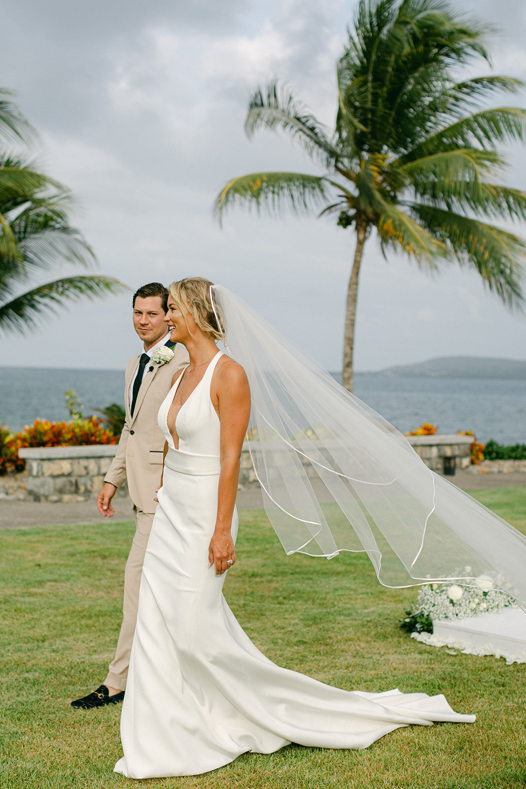 Romantic destination wedding on the beach in St. Kitts, Caribbean