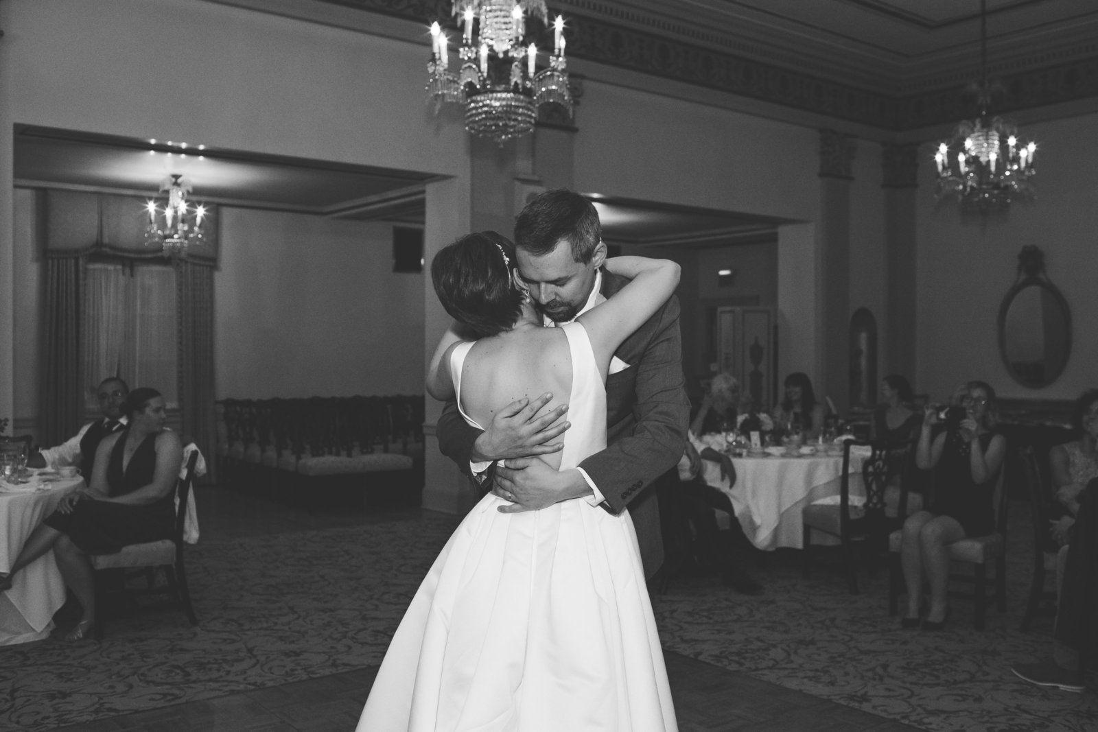 couple holds each other during their first dance