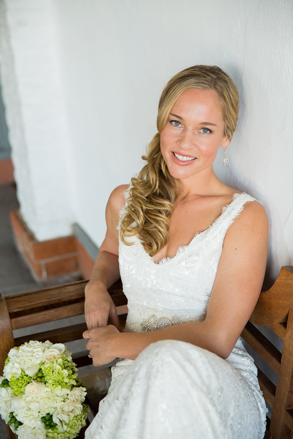 bride smiling in picture