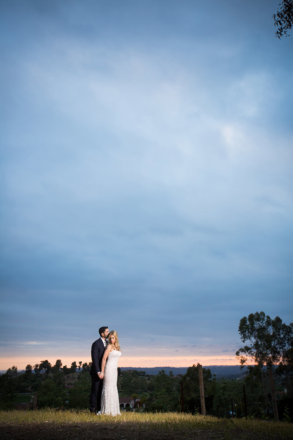 stunning night image with bride and groom