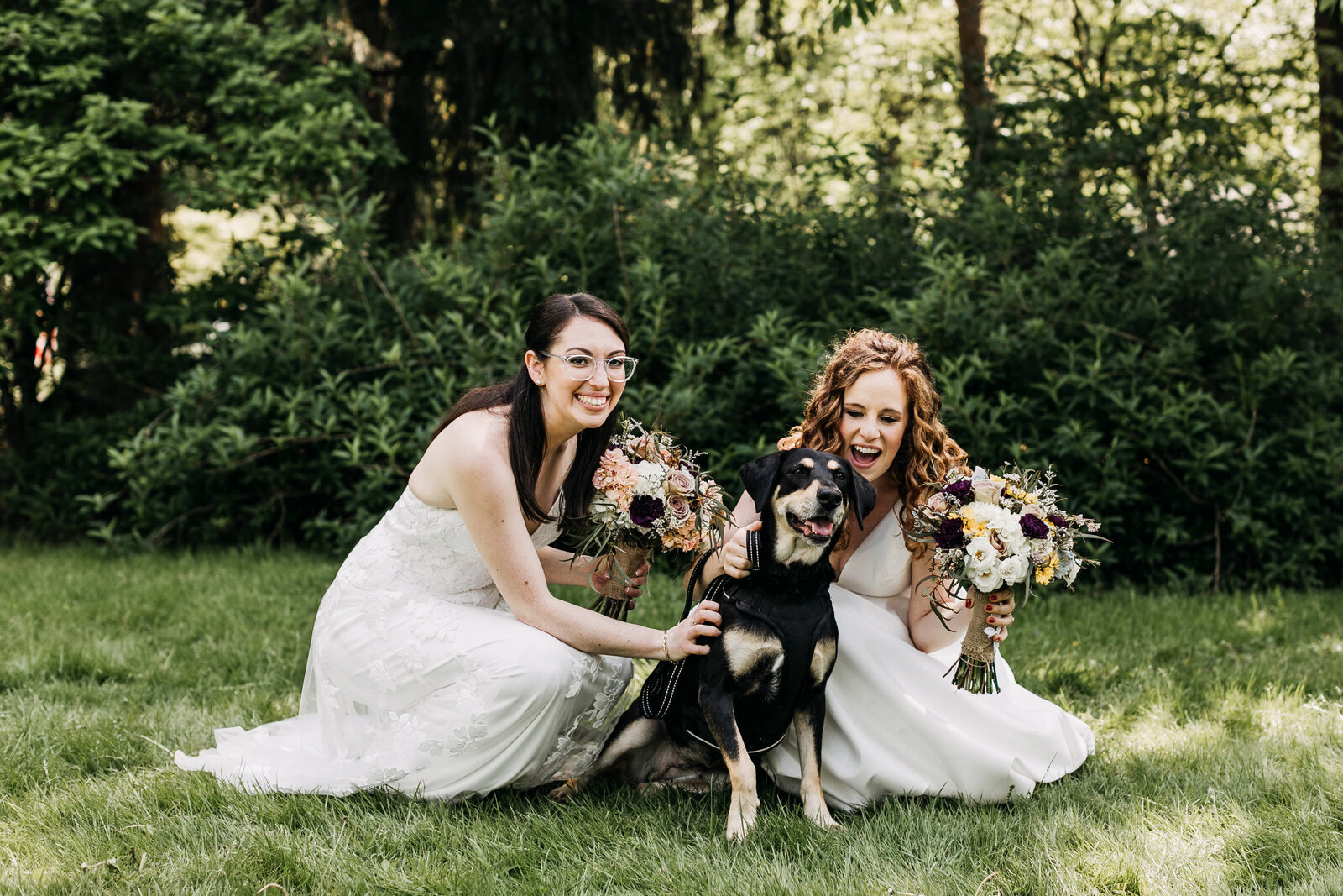 gay brides with dog