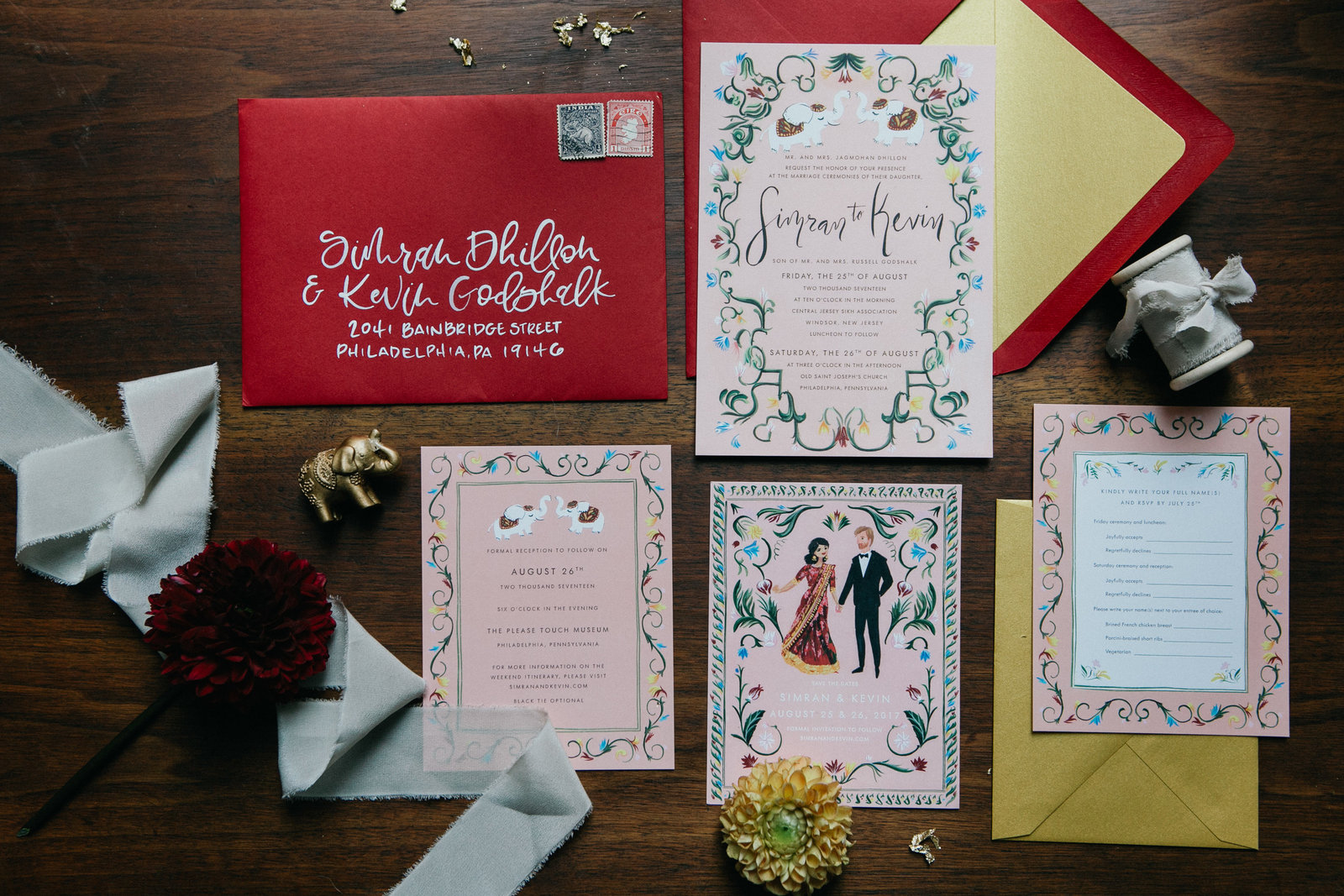Colorful invitation suite for this Please Touch Museum wedding.