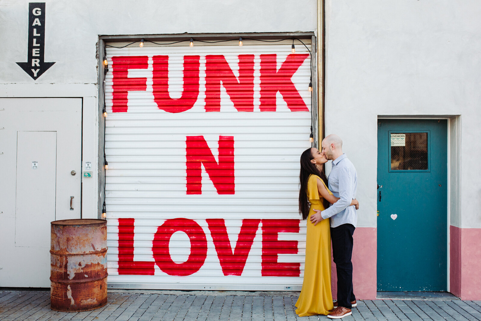 An engagement session in the Funk Zone in Santa Barbara California by Danielle Motif Photography