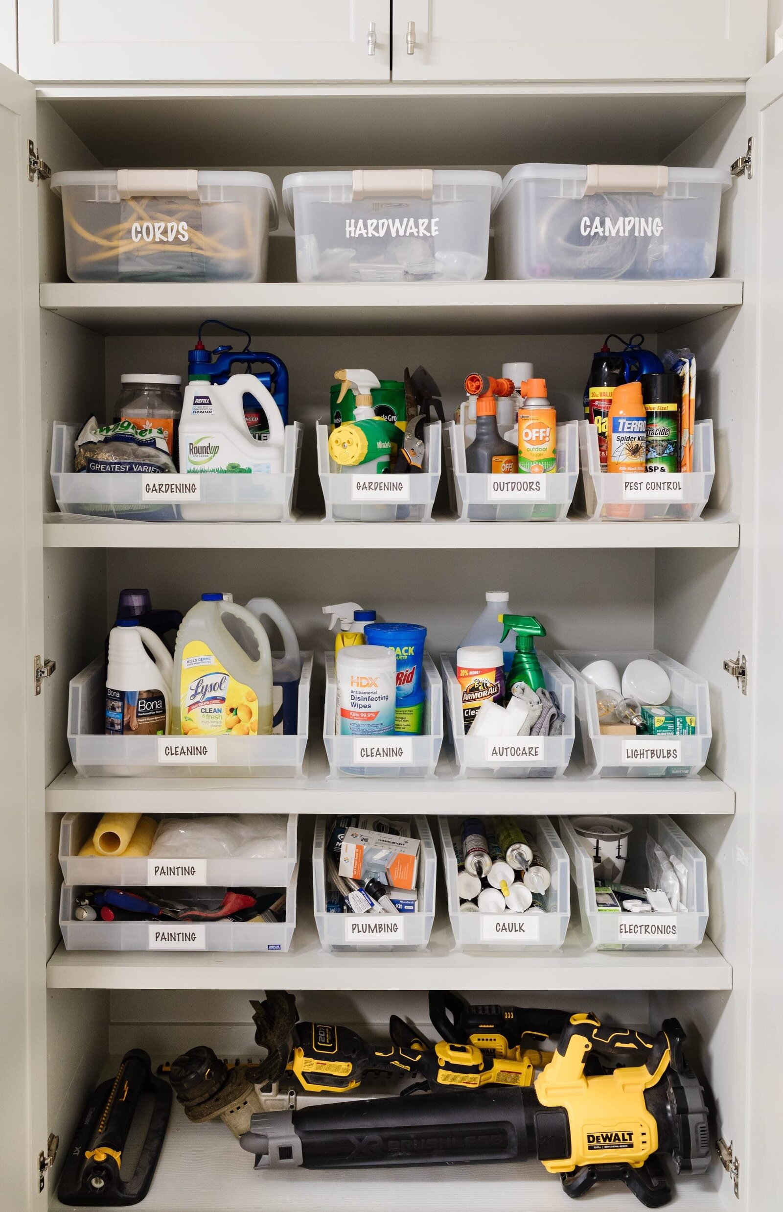 vision and hammer garage cabinet organization