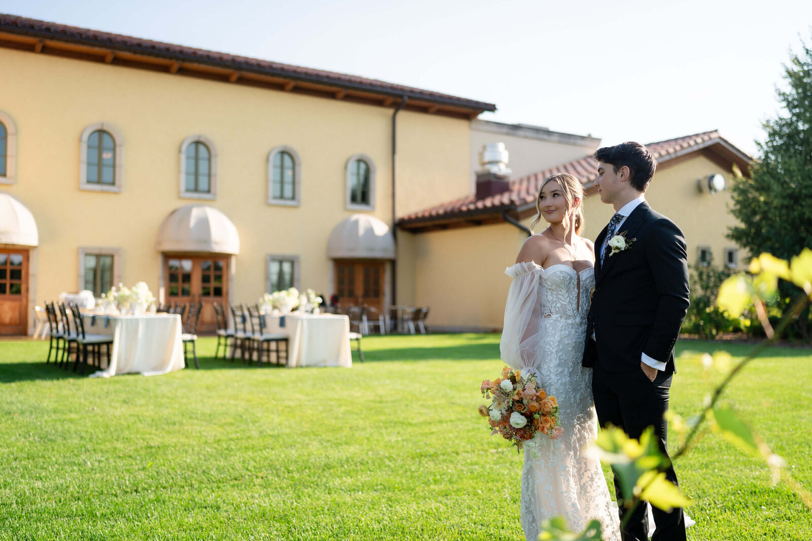 bride and groom posing for north georgia wedding photographer