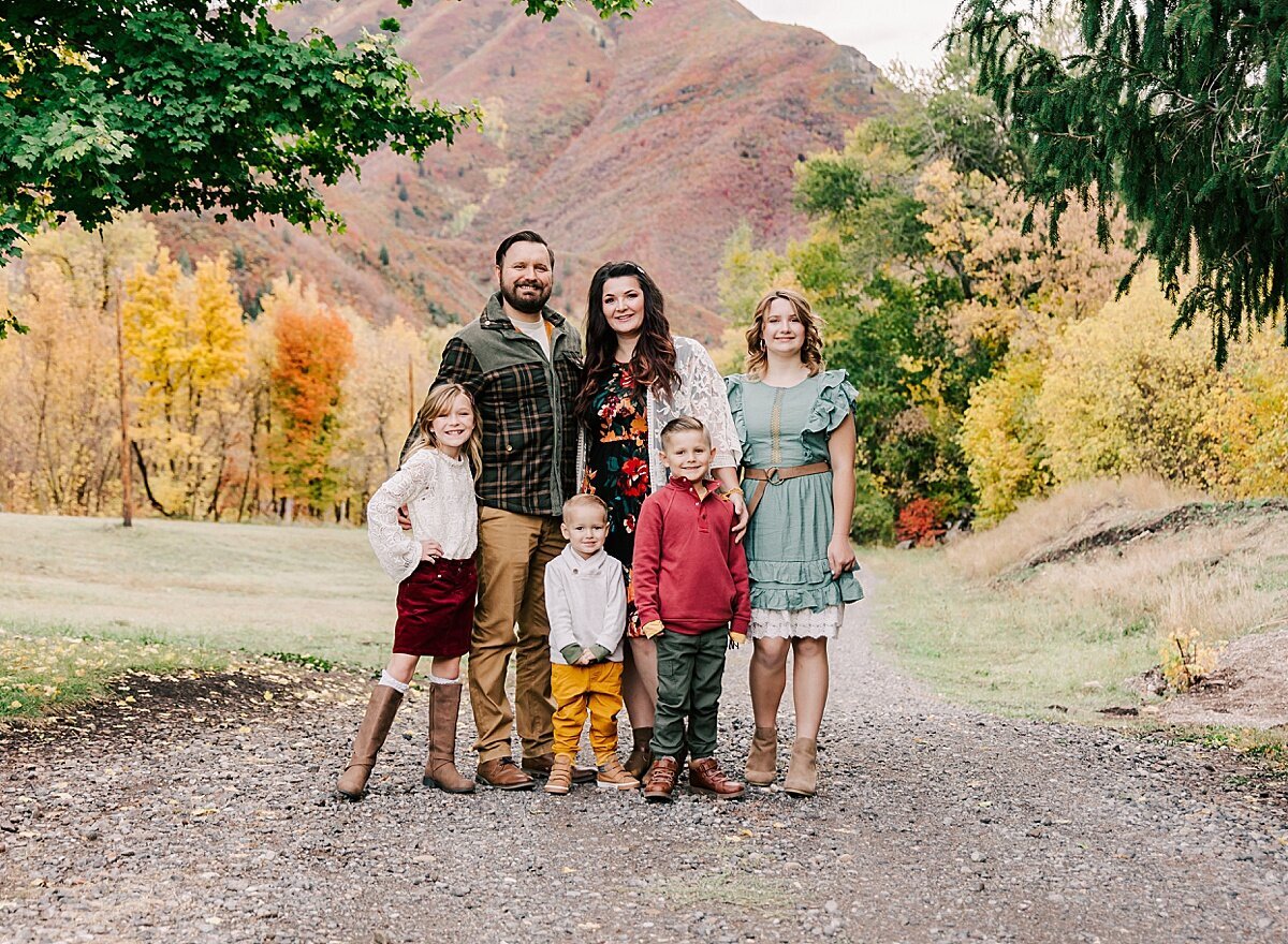 A beautiful family at Jolley's ranch in Utah in the fall.