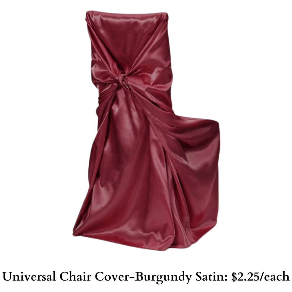 Universal Chair Cover-Burgundy Satin-767