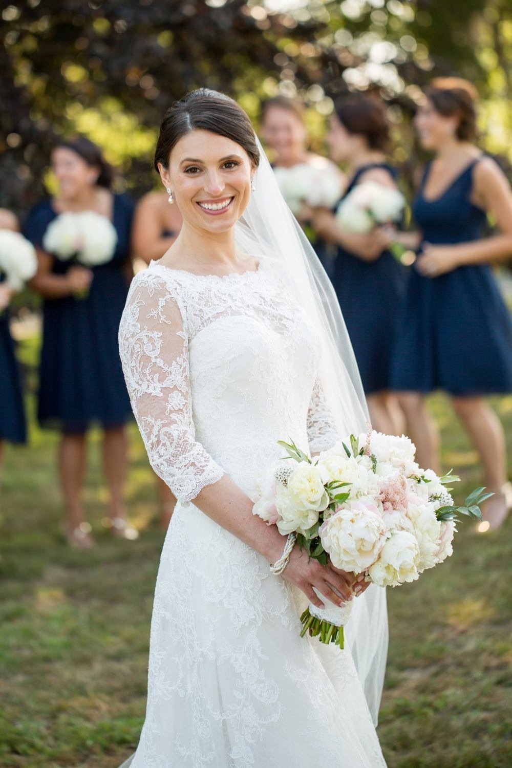 Classic navy and white wedding at The Eisenhower House in Newport, RI
