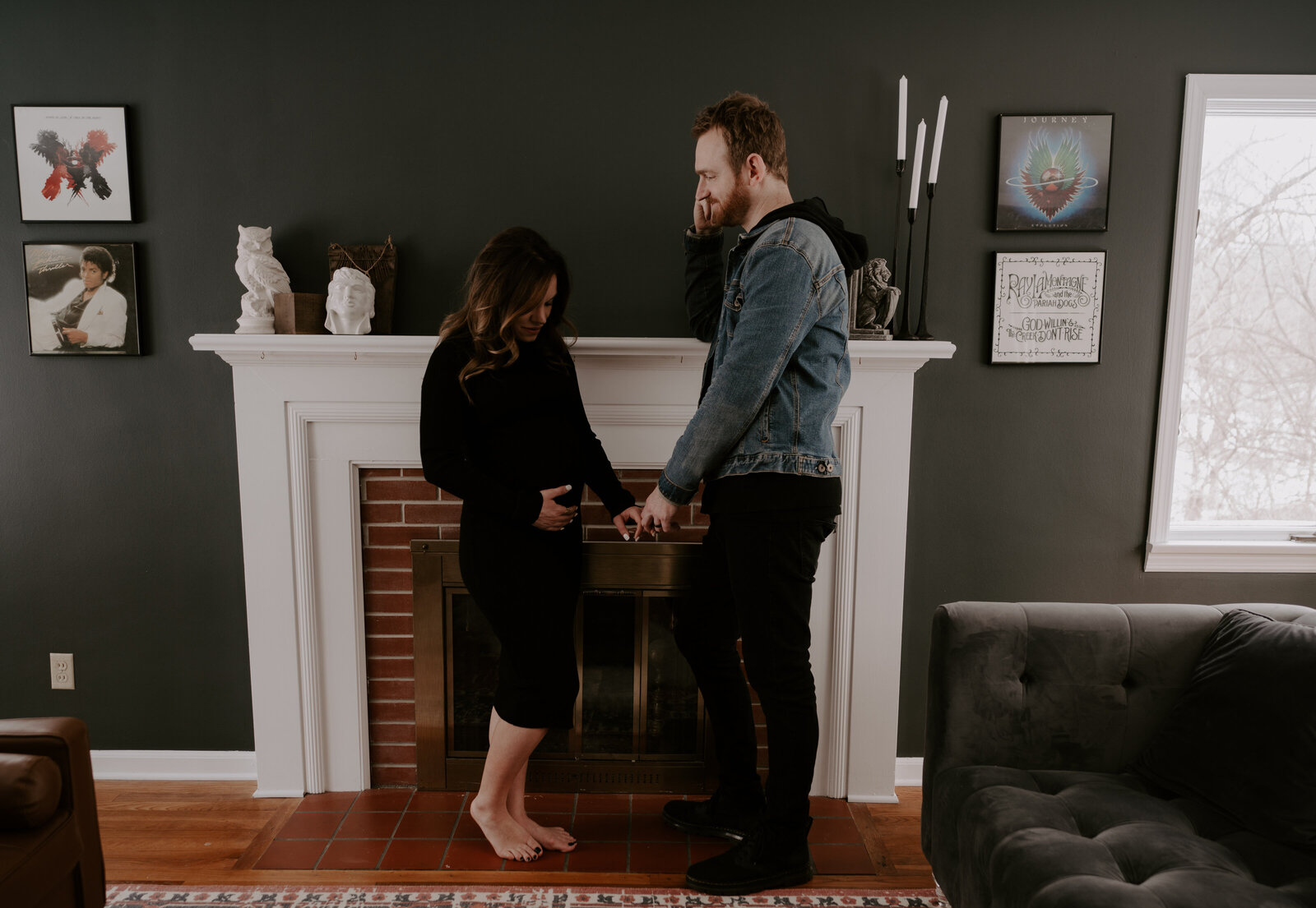 Indianapolis Winter In Home Maternity Session - Cooper-129