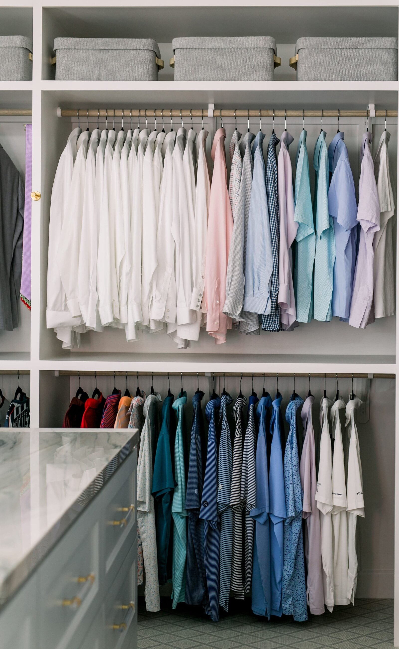 vision and hammer mens closet hanging polos and shirts