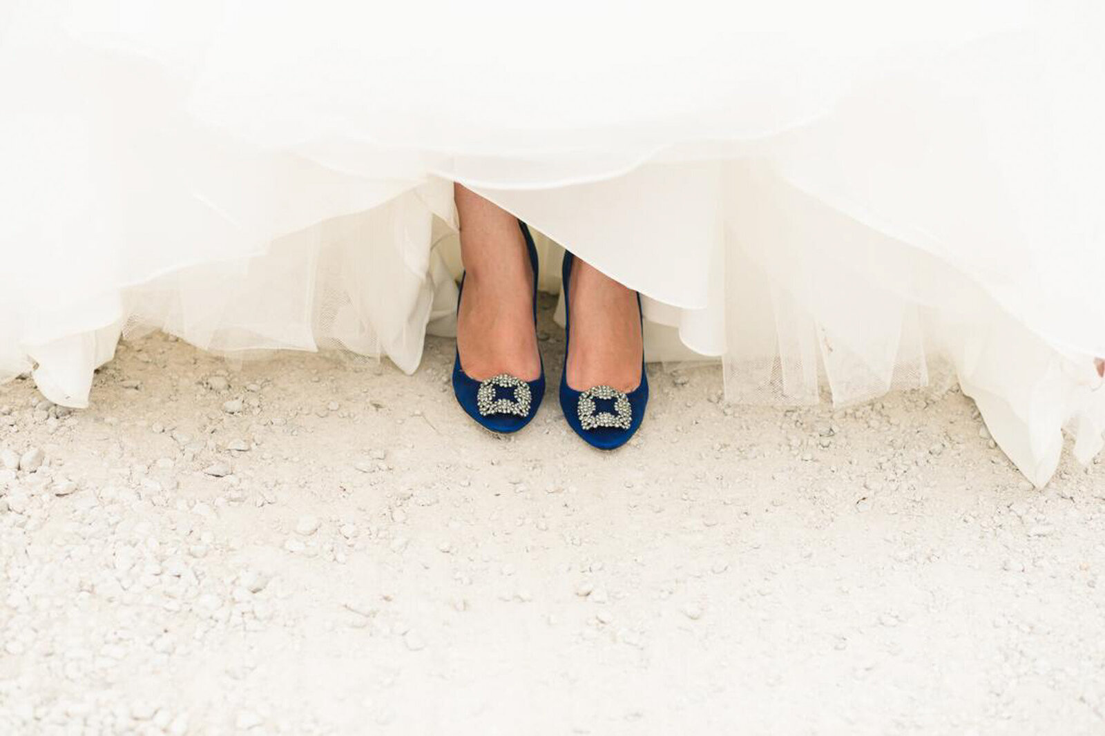 Bride's feet wearing sandals