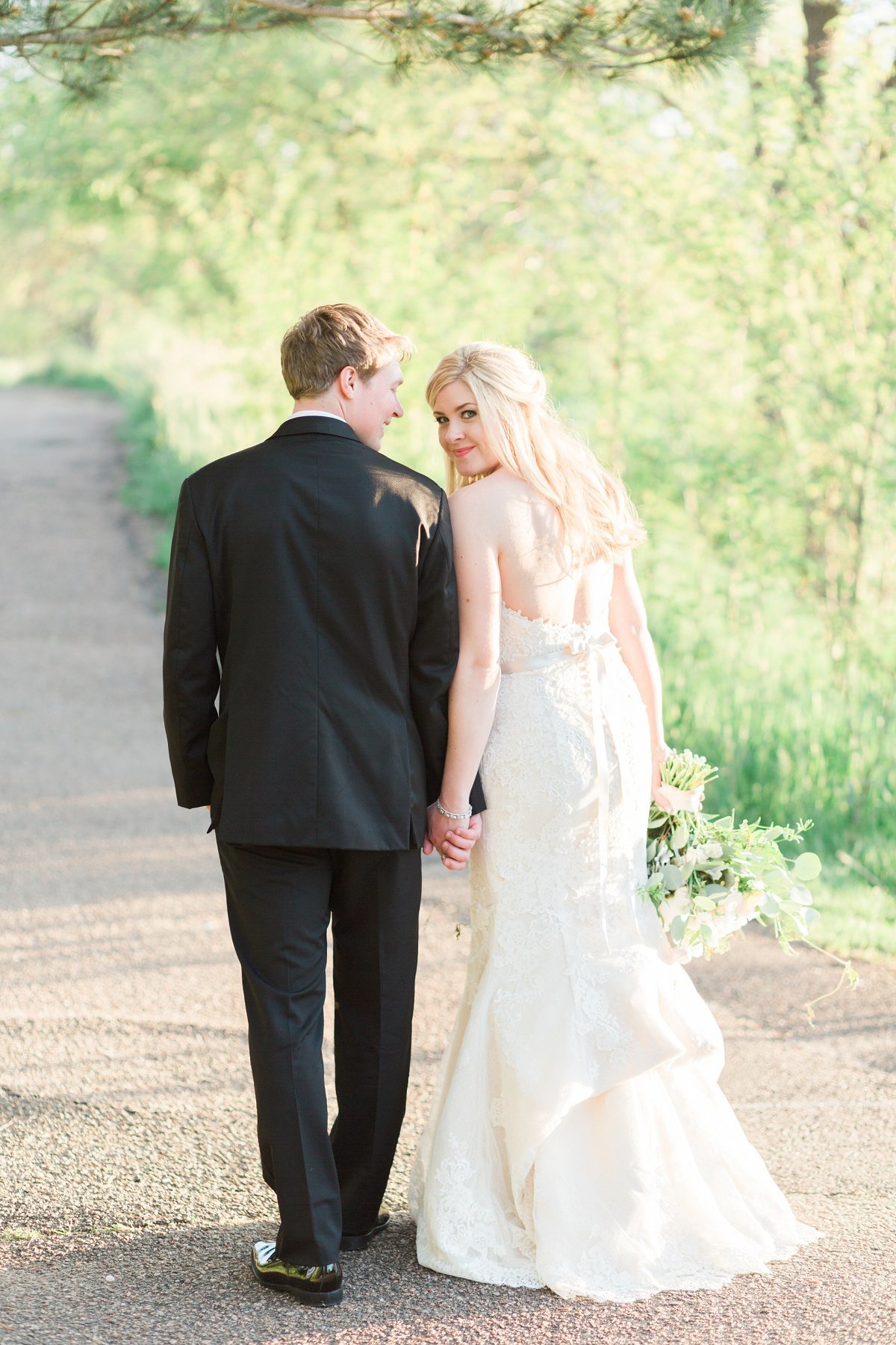 Real Denver Wedding Wellshire Event Center Blue Pink Flower Crown Cathedral Veil (3)