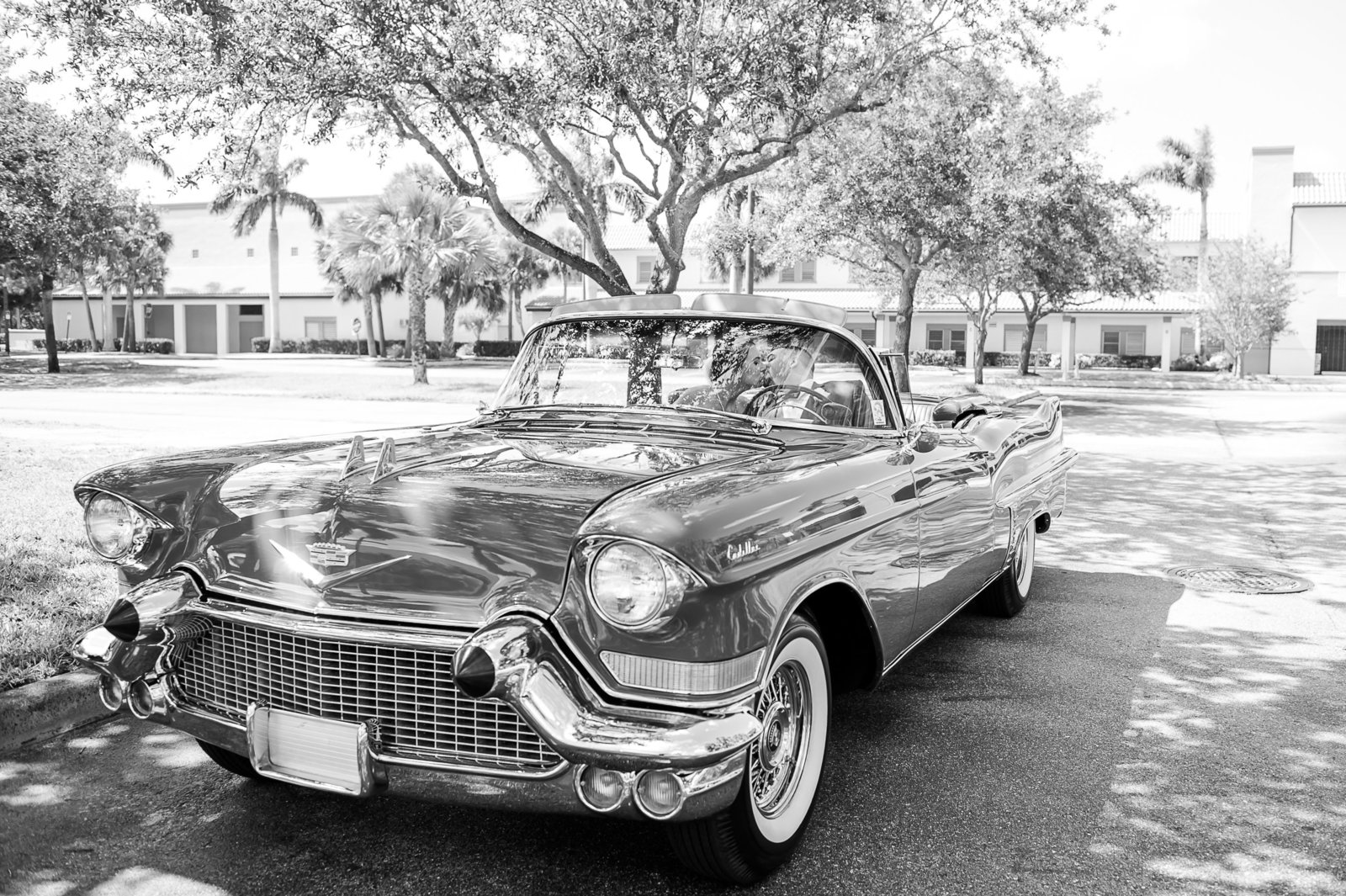 Bride and Groom Classic Car - Country Club at Mirasol Wedding - Palm Beach Wedding Photography by Palm Beach Photography, Inc.