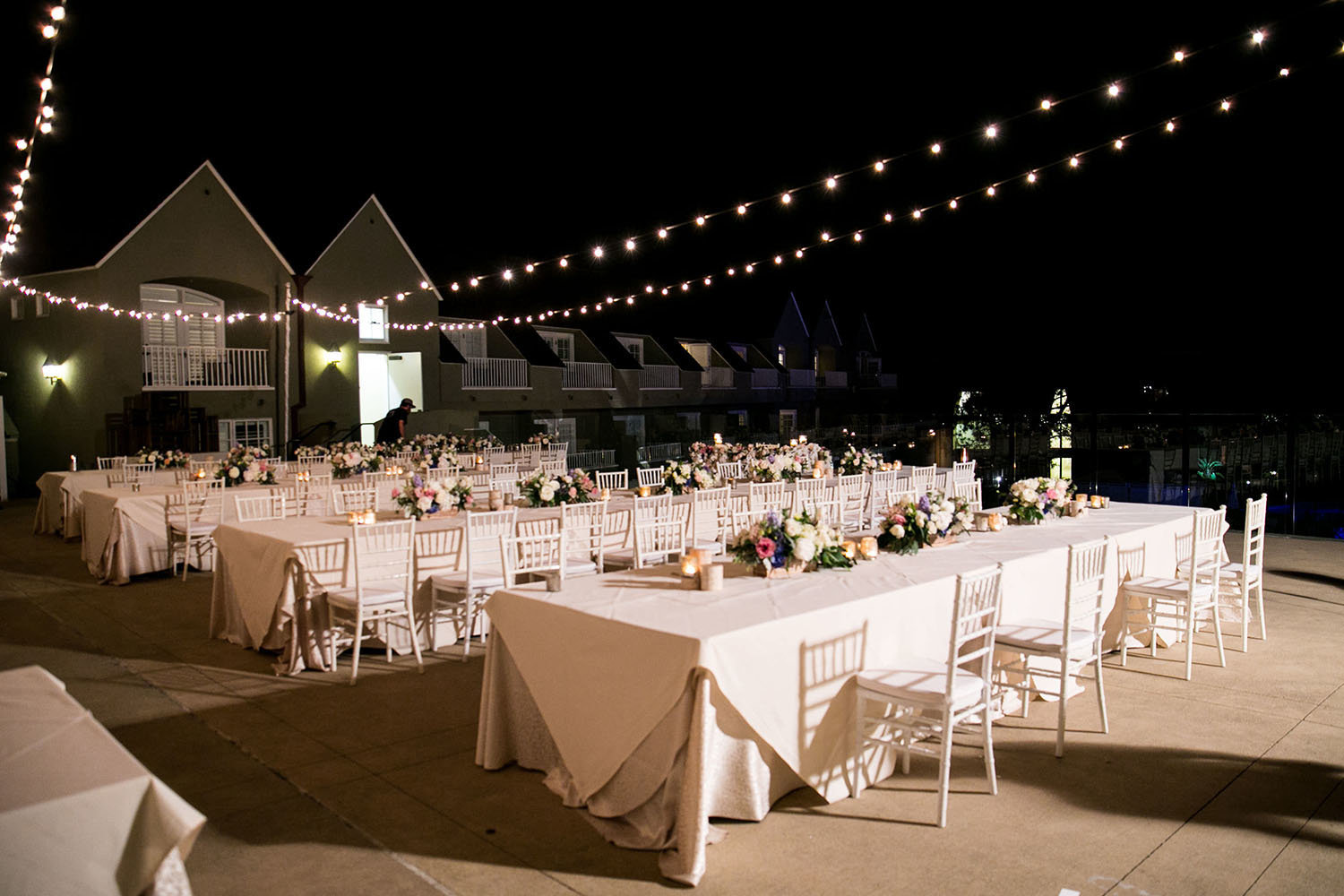 Wedding Reception table settings at L'Auberge Del Mar