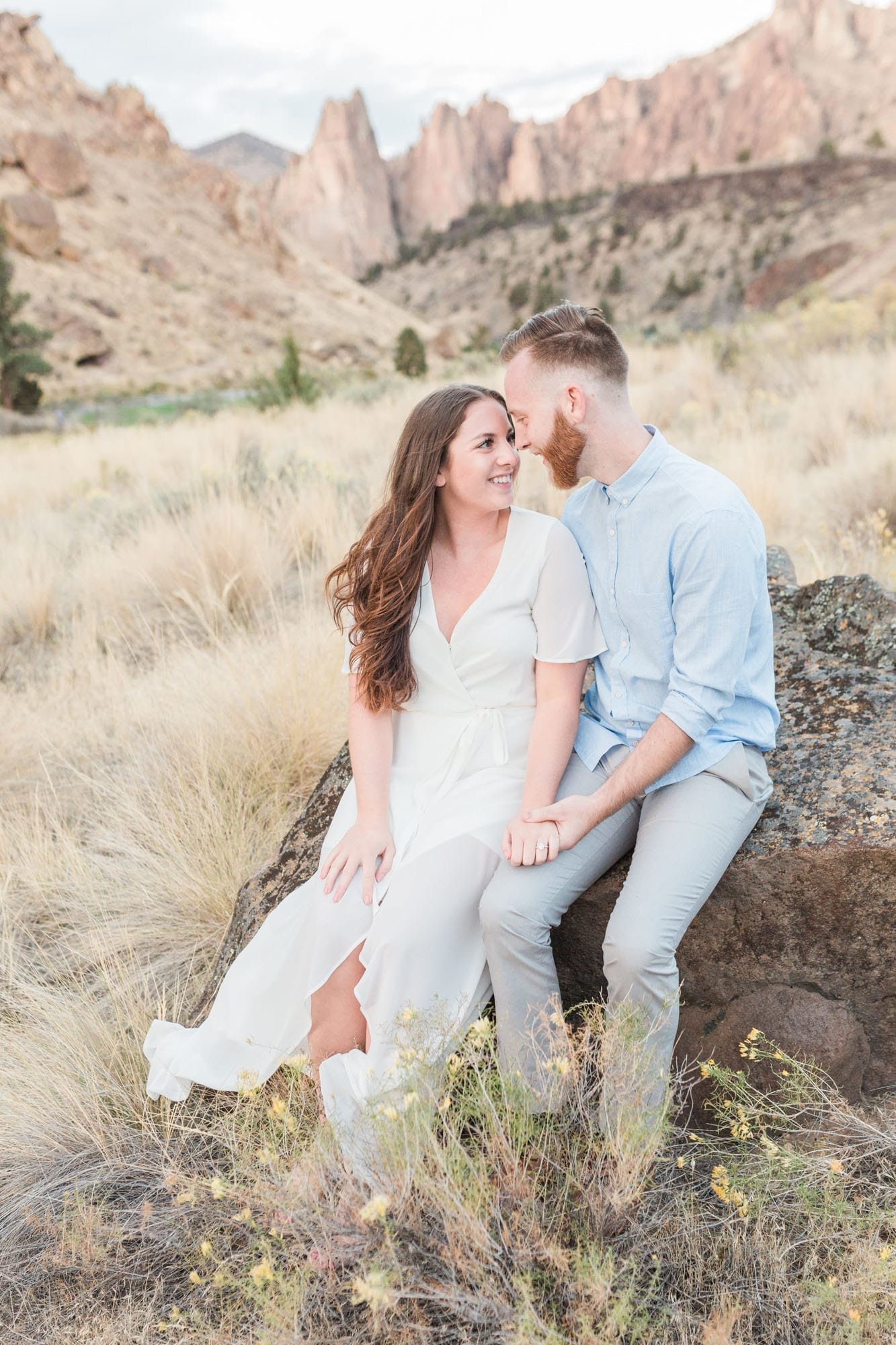 Engagement photos at Smith Rock outside of Bend, Oregon