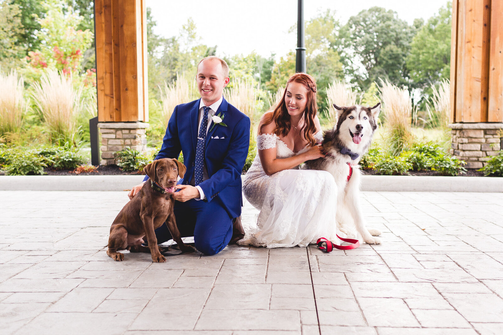 bride-groom-with-dogs-wedding-day-estates-at-new-albany-ohio