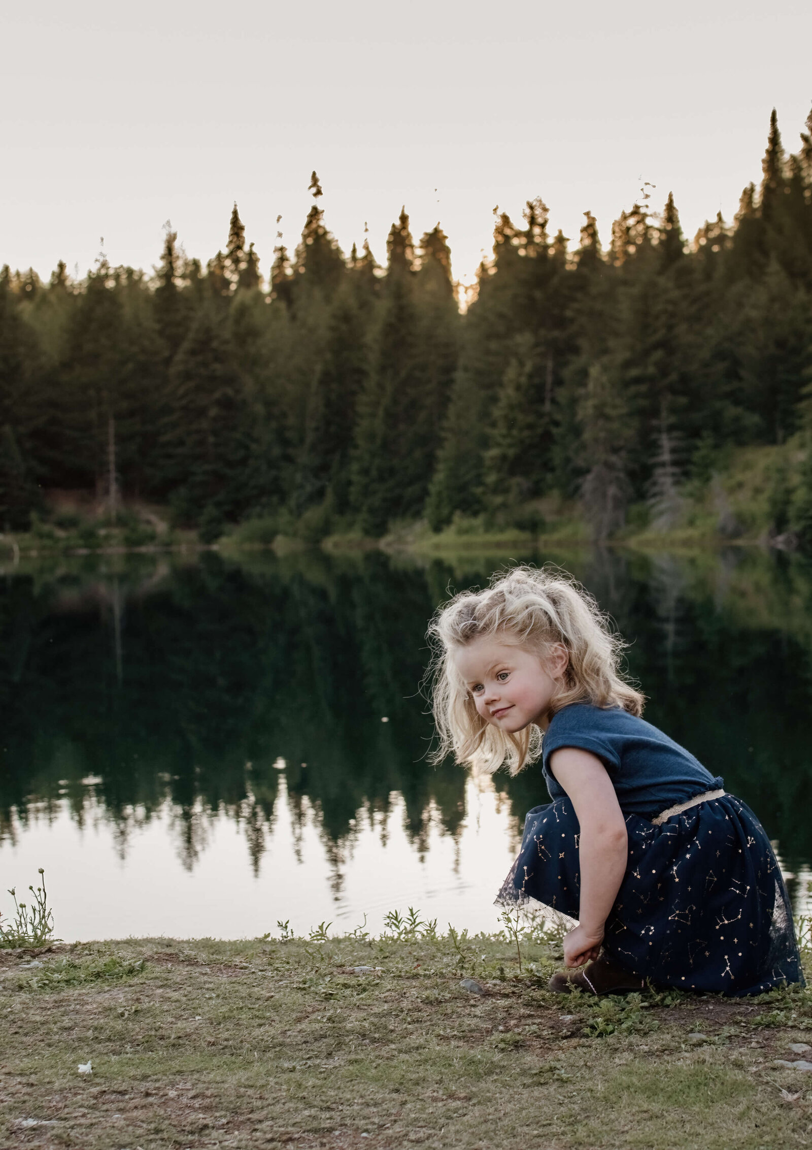 Little girl at Gold Creek Pond.