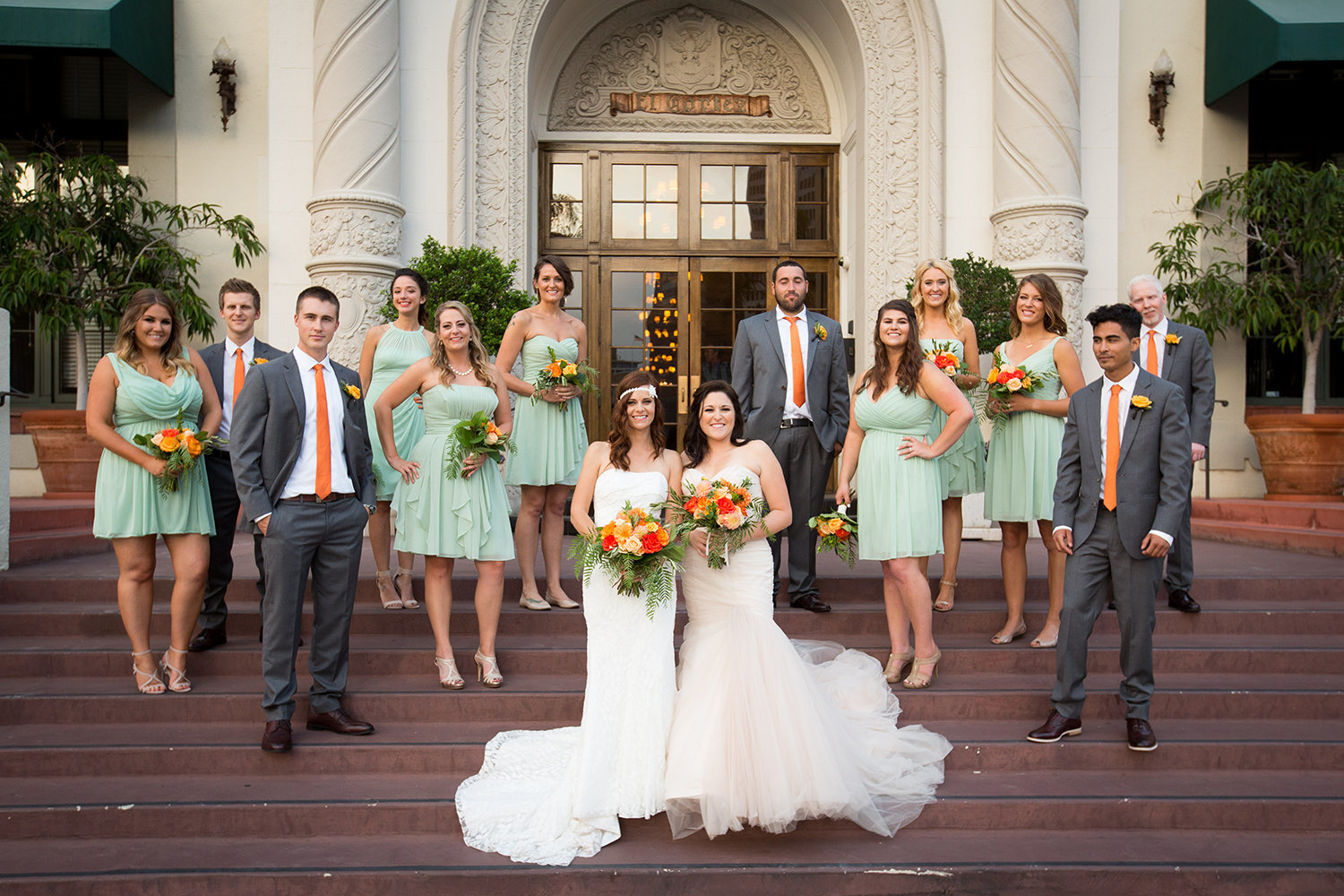 Modern Vogue styled wedding party photo