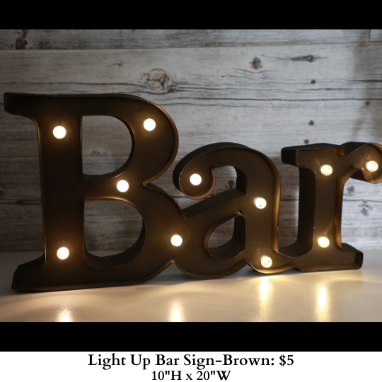 Light Up Bar Sign-Brown-832