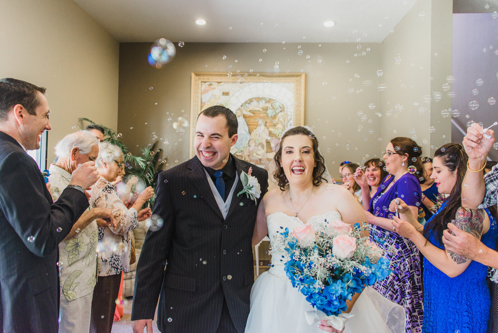 Hemet Wedding Bubble Exit | Corey Kennedy Photography