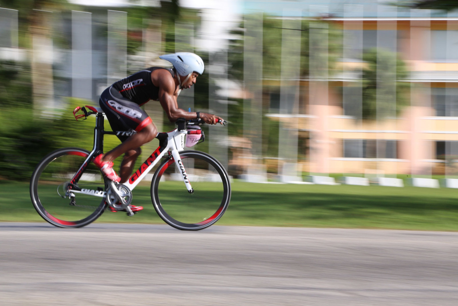 Cyclist in action. Photo by Ross Photography, Trinidad, W.I..